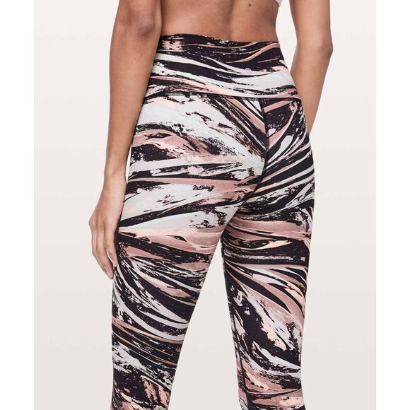 Lululemon Wunder Under HR Leggings 23" Inseam | Pink Black Marble Women’s 8/10 - Picture 6 of 7